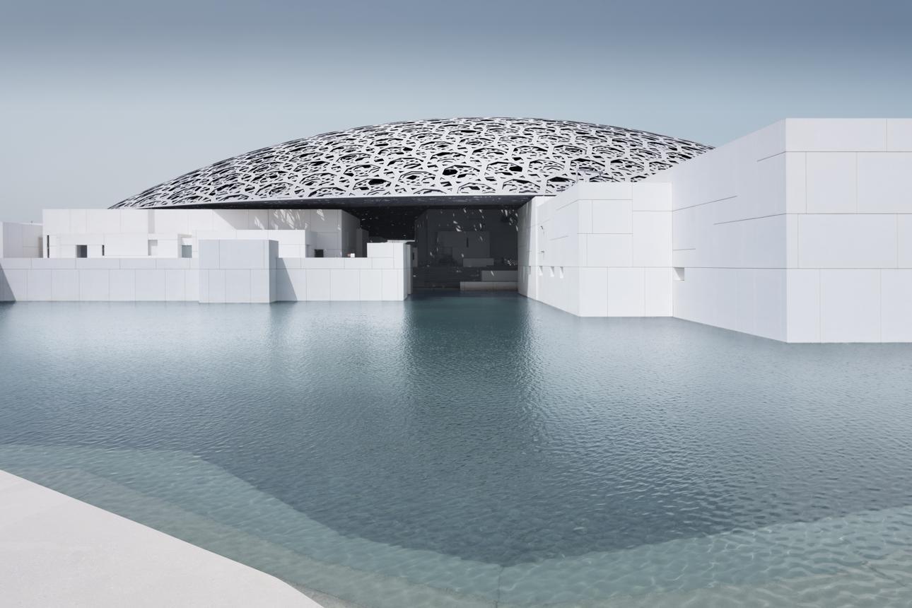 Louvre Abu Dhabi museum with its distinctive geometric dome