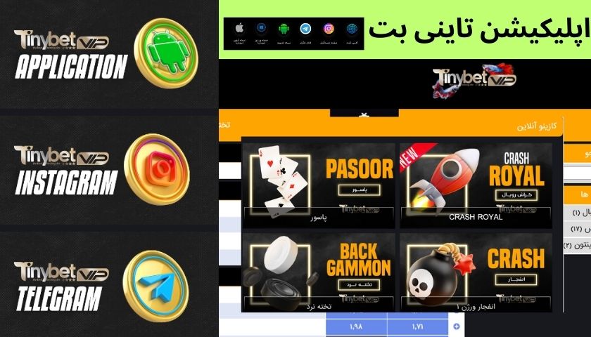 دانلود اپلیکیشن تاینی بت tinybet برای برد های تضمینی
