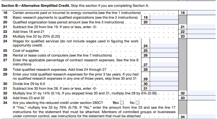Alternative Simplified Credit Method